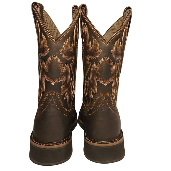 Wolverine Mens Rancher Work Boots 7.5M Brown Leather Mid Calf Steel Toe Western - Picture 2 of 16